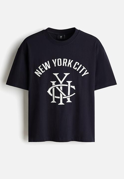 H&M - Loose fit printed T-shirt - dark blue/new york city