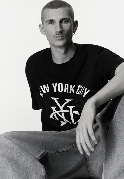 H&M - Loose fit printed T-shirt - dark blue/new york city