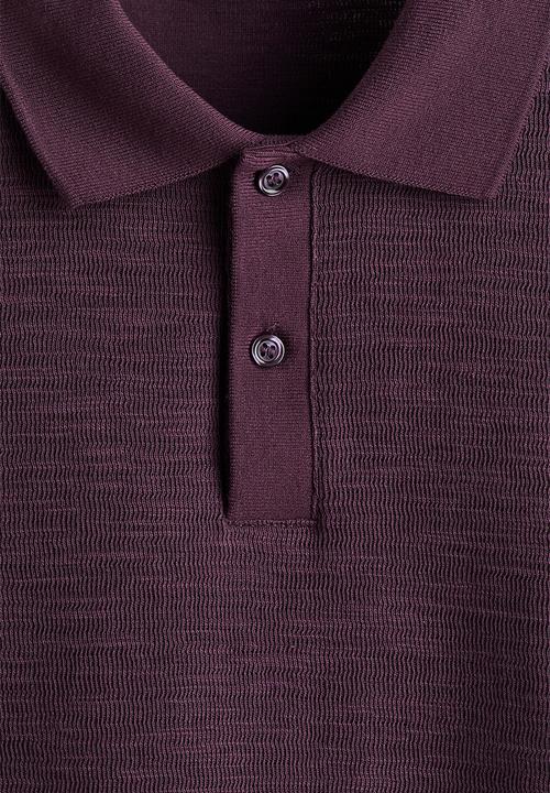 H&M - Slim fit jacquard-knit polo shirt - dark purple
