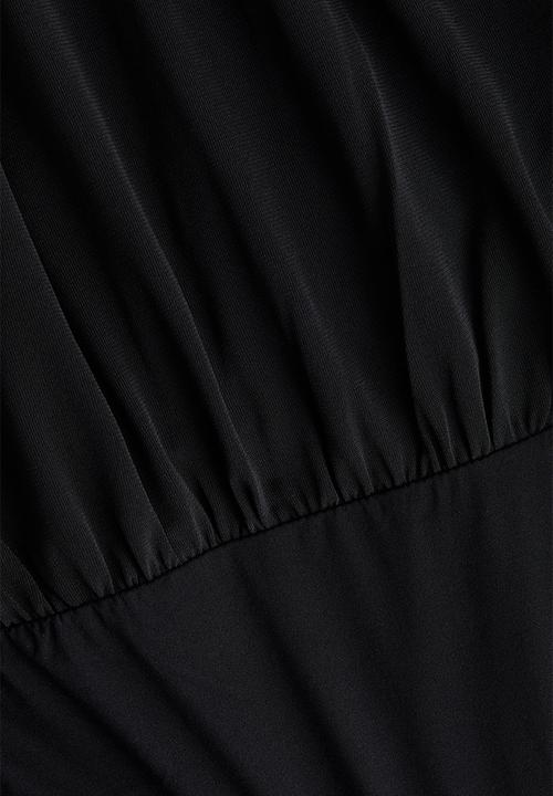 H&M - Draped v-neck thong body - black