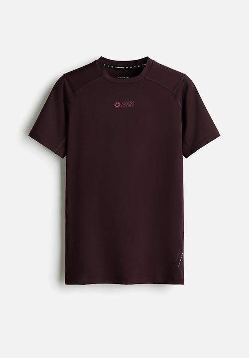 H&M - Compression fit sports T-shirt with drymove - dark brown