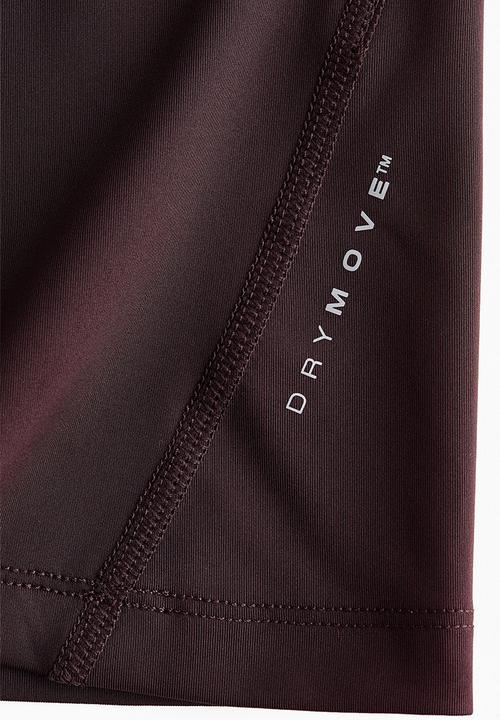 H&M - Compression fit sports T-shirt with drymove - dark brown