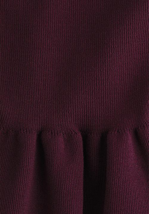 H&M - Knitted peplum top - plum red