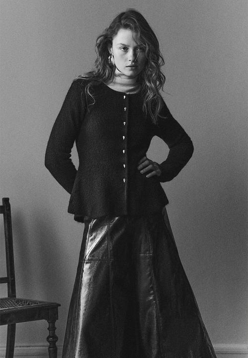 H&M - Rib-knit peplum cardigan - black