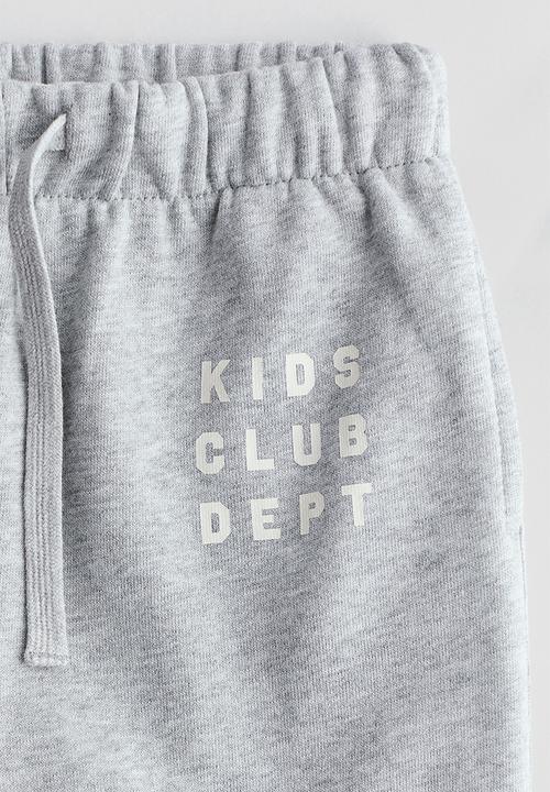 H&M - Motif-detail joggers - light grey marl/kids club