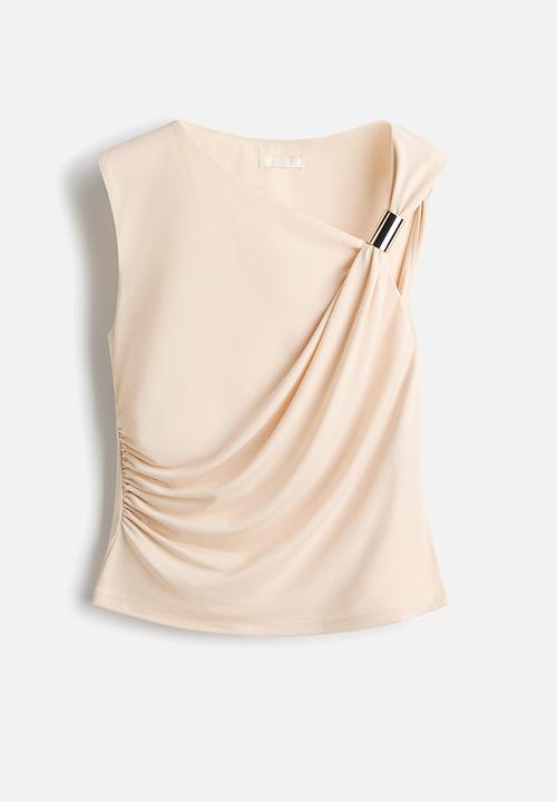 H&M - Draped top - light beige