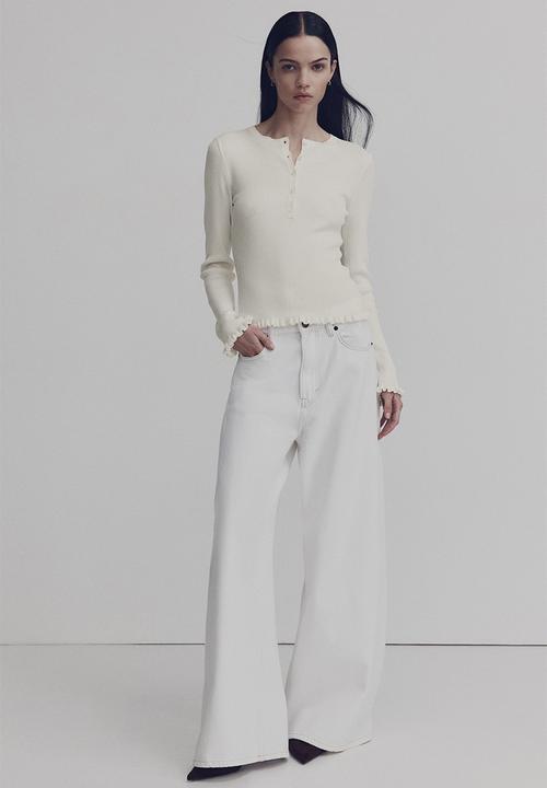 H&M - Rib-knit top - white