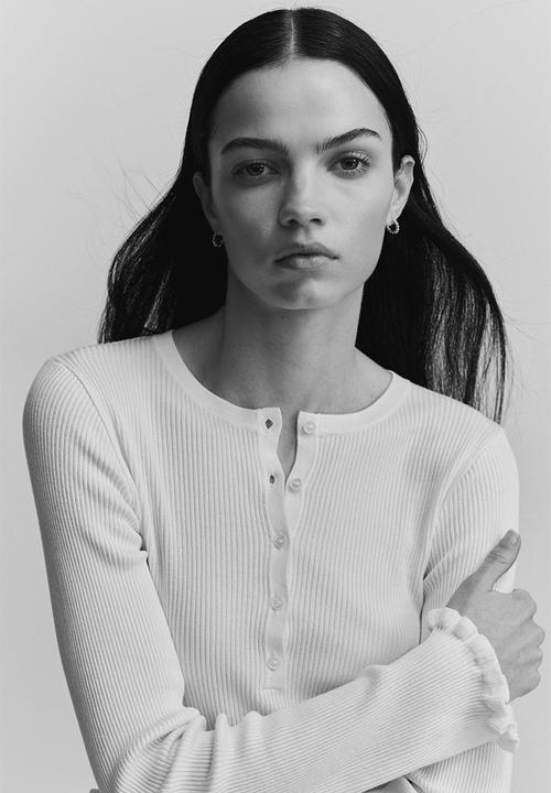 H&M - Rib-knit top - white