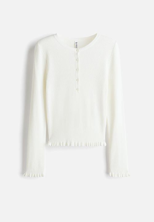 H&M - Rib-knit top - white