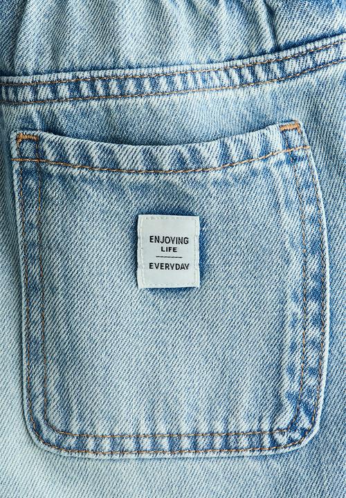 H&M - Cotton denim joggers - light blue denim