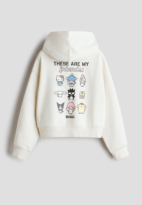 H&M - Motif-detail hoodie - white/hello kitty