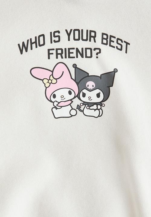 H&M - Motif-detail hoodie - white/hello kitty