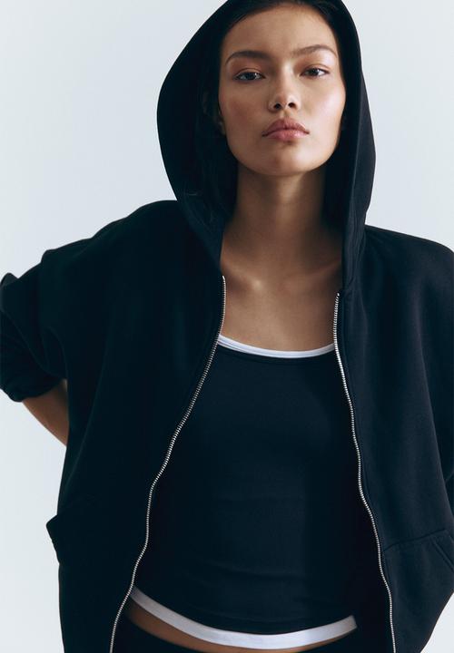 H&M - Zip-through hoodie - black