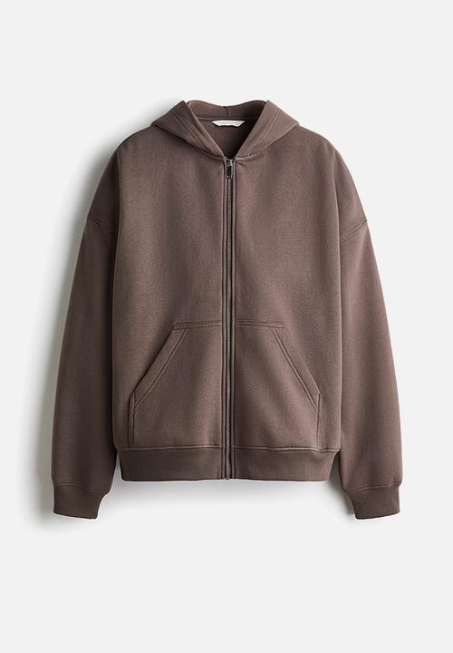 H&M - Zip-through hoodie - dark mole