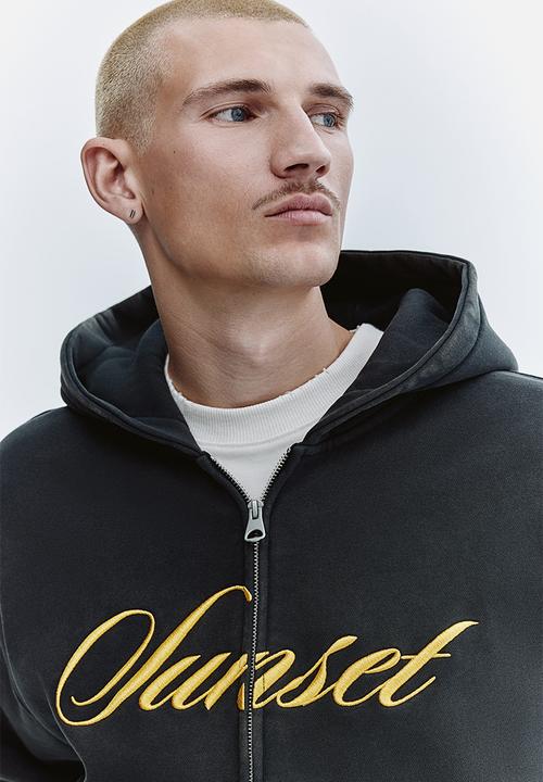 H&M - Oversized fit hoodie - black/sunset