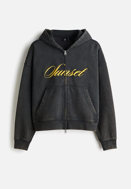 H&M - Oversized fit hoodie - black/sunset