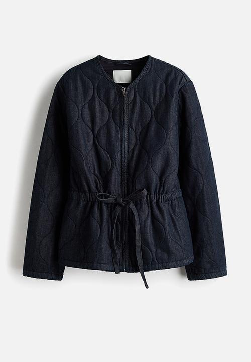 H&M - Quilted denim jacket - dark denim blue