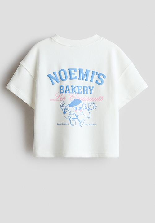 H&M - Printed sweatshirt T-shirt - white/noemi's bakery