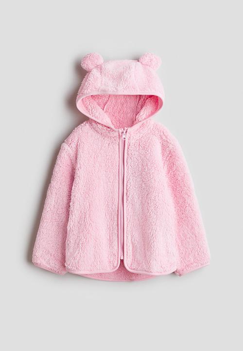H&M - Zip-through teddy hoodie - pink