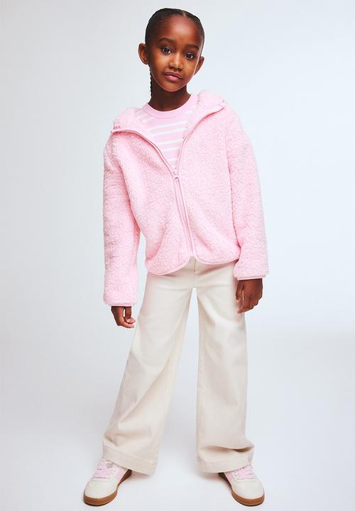 H&M - Zip-through teddy hoodie - pink