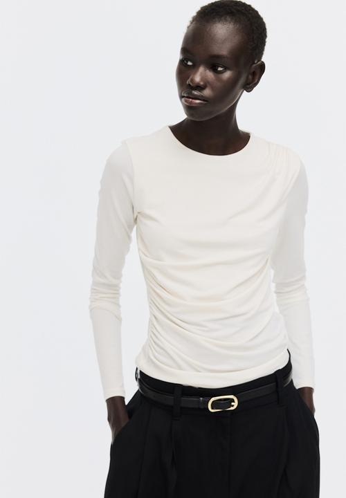 H&M - Draped jersey top - cream