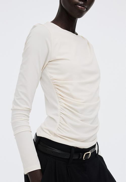 H&M - Draped jersey top - cream