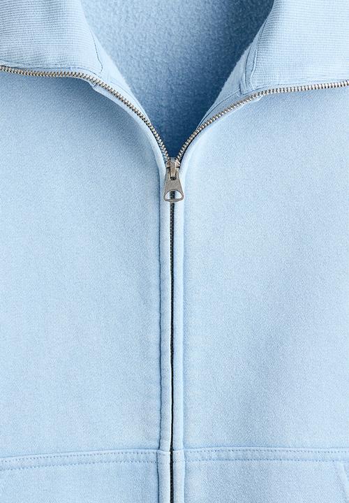 H&M - Loose fit boxy zip-through sweatshirt - light blue