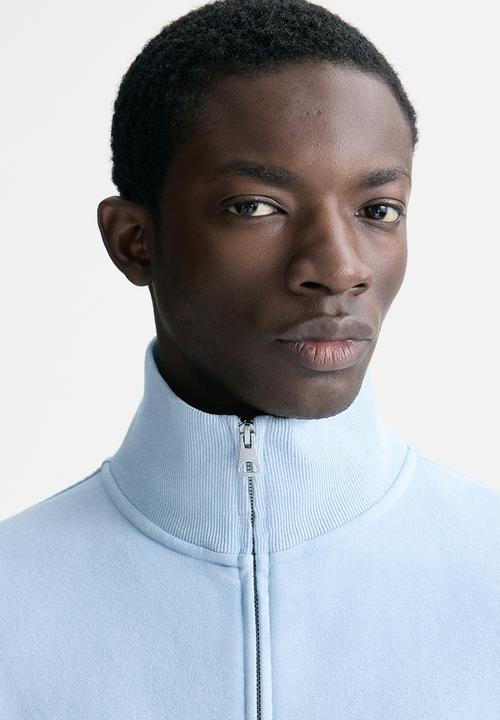 H&M - Loose fit boxy zip-through sweatshirt - light blue