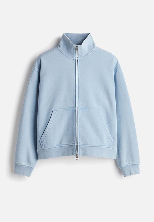 H&M - Loose fit boxy zip-through sweatshirt - light blue
