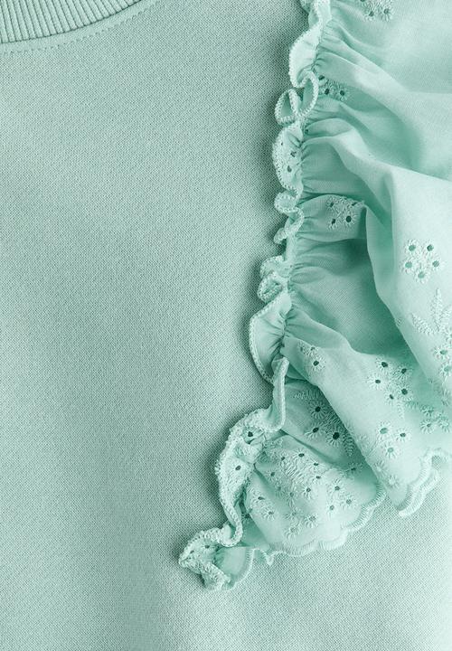 H&M - Frill-trimmed sweatshirt - mint green