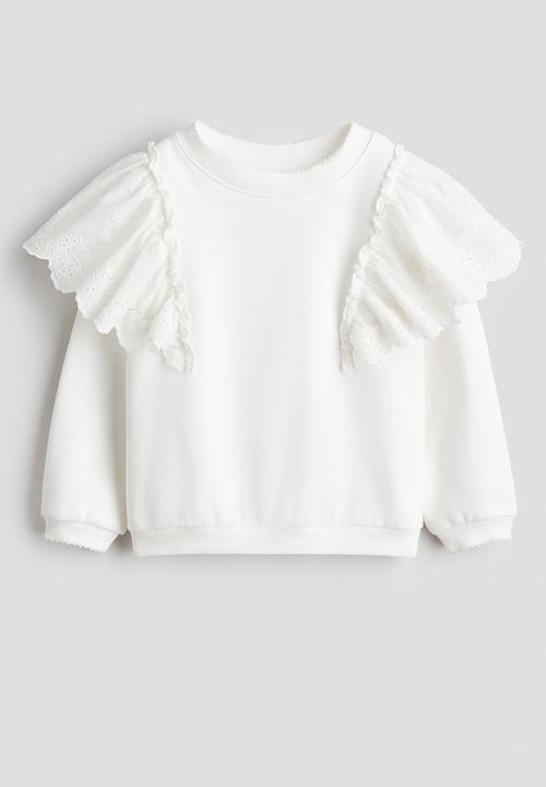 H&M - Frill-trimmed sweatshirt - white