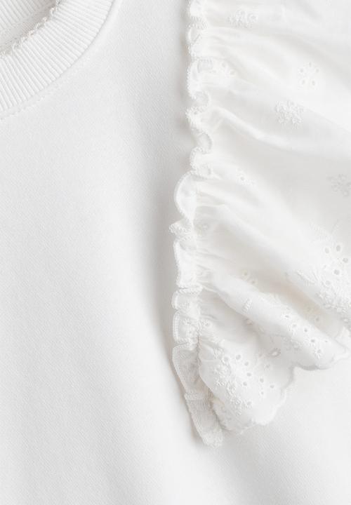 H&M - Frill-trimmed sweatshirt - white