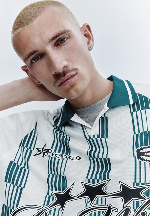H&M - Loose fit football shirt - white/run wild
