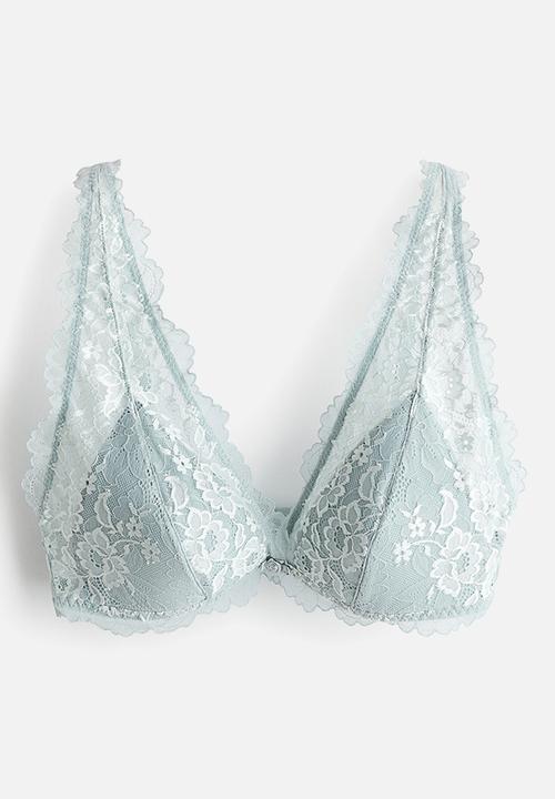 H&M - Padded soft lace bra - light turquoise