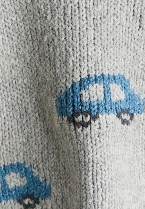 H&M - Jacquard-knit jumper - grey/cars