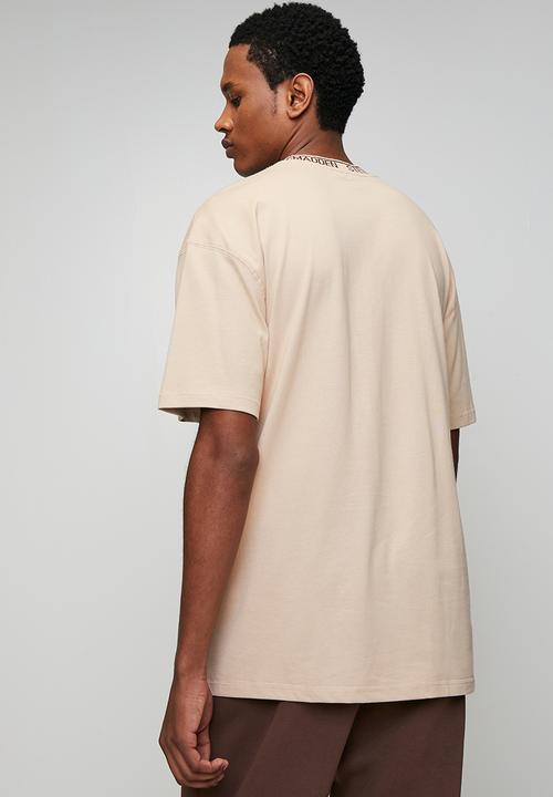 Steve Madden - Landon Logo Trimmed T-Shirt - Neutral/ Choc