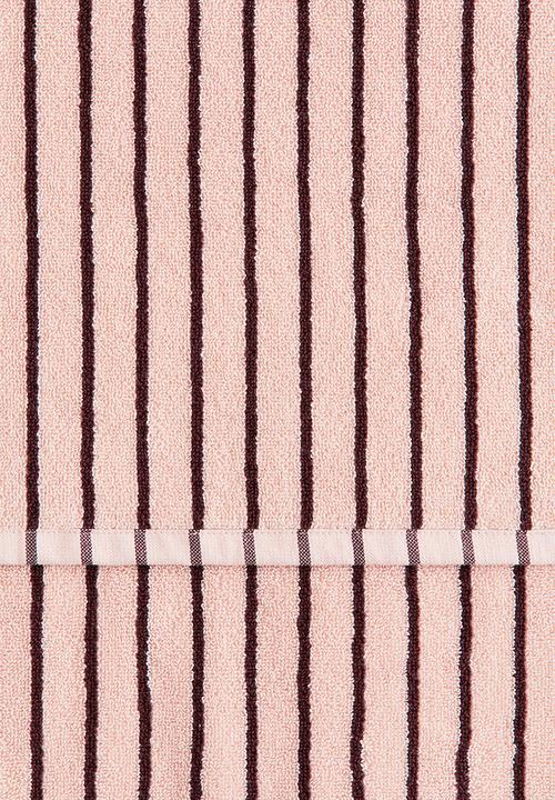 H&M - Striped bath towel - light pink/burgundy striped
