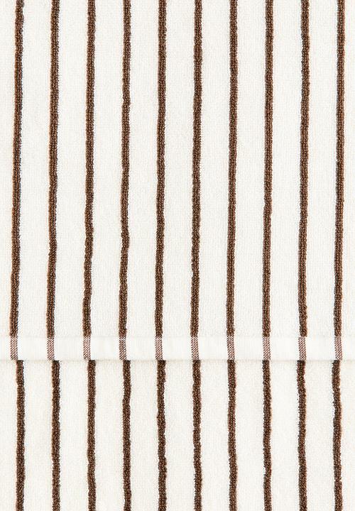 H&M - Striped bath towel - white/brown striped