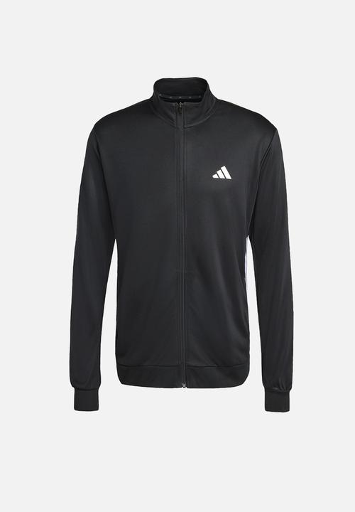 adidas Performance - Workout Essentials All-Set 3-Stripes Knit Track Top - Black/white