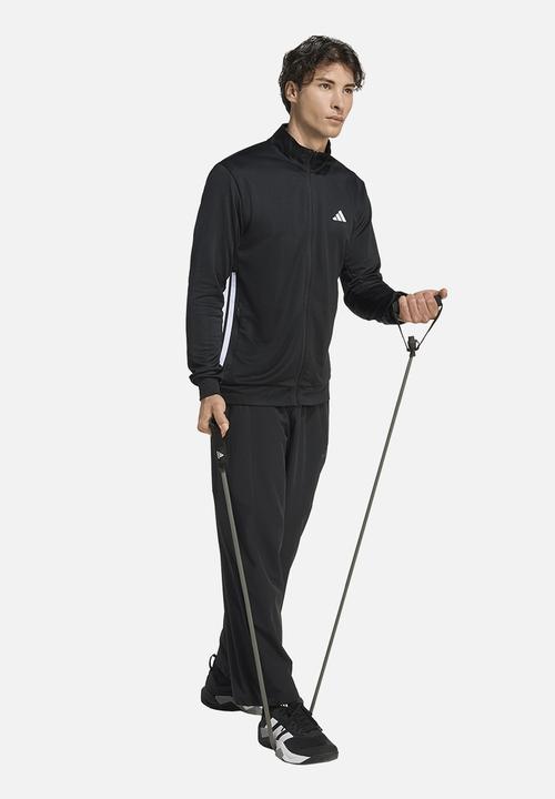 adidas Performance - Workout Essentials All-Set 3-Stripes Knit Track Top - Black/white
