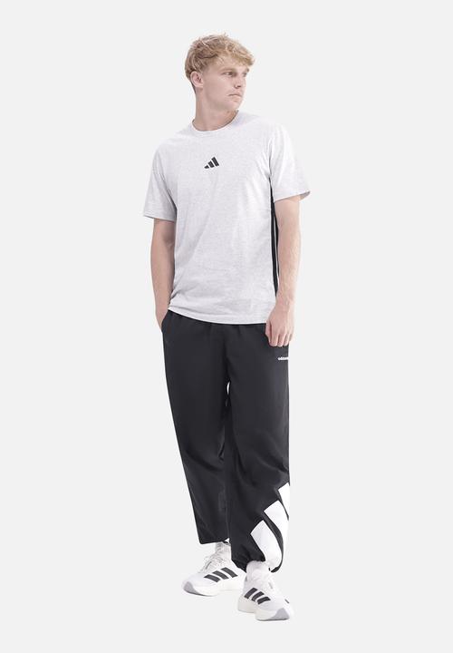 adidas Performance - Essentials 3-Stripes Single Jersey T-Shirt - Grey/Blk