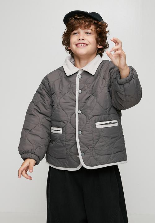 Pop Candy - Onion quilted jacket with welt pockets - grey multi