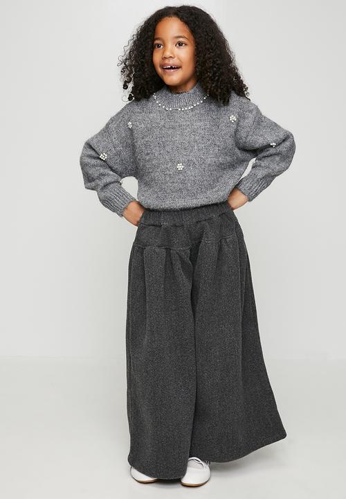 Pop Candy - Knit pearl embellished jumper - grey