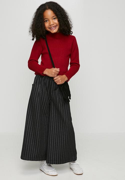 Pop Candy - Wide leg pants - black/stripes