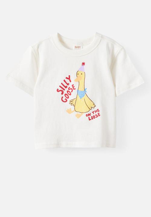 Cotton On - Bobbi Short Sleeve Graphic Tee - Vanilla/Silly Goose