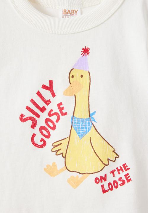 Cotton On - Bobbi Short Sleeve Graphic Tee - Vanilla/Silly Goose