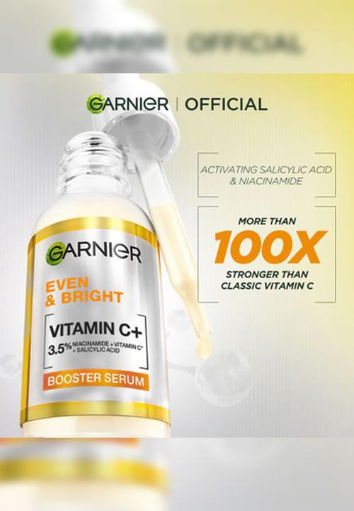 Garnier - Even and Bright Vitamin C Booster Serum Regime Bundle Set- 3 Piece