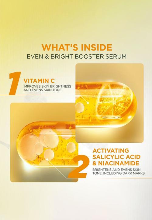 Garnier - Even and Bright Serum Cleanser 3 piece Bundle