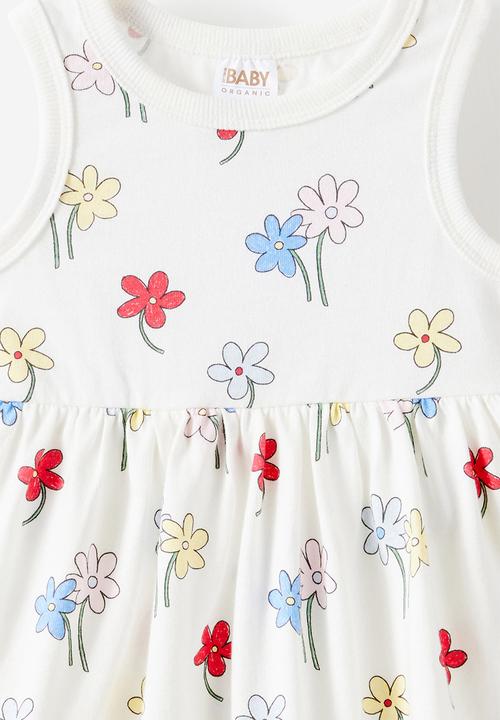 Cotton On - Lola Tank Dress - Vanilla/Meadow Daisy