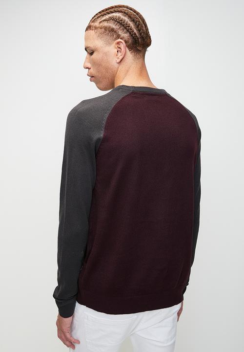 Brave Soul - Knitted - Oxblood/Slate Grey